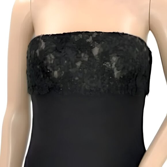 CMV Tiered Black Nude Lace Chiffon Sequin Tiered Cocktail Evening Gown Dress S 4 - Picture 4 of 7